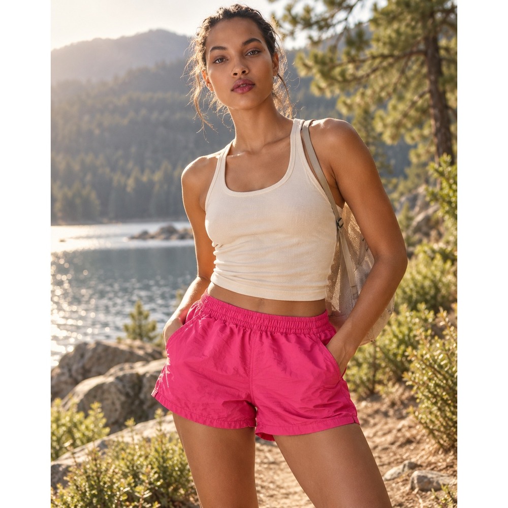 Patagonia Baggies Shorts Womens XS Pink Recycled Nylon Elastic Waist Athletic